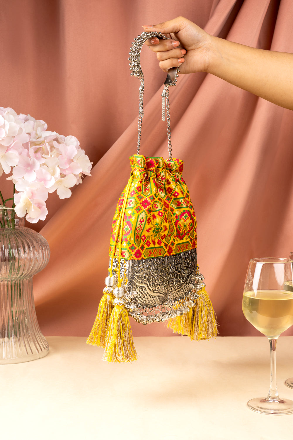 Yellow Patola Bliss Bag - Suave Bags