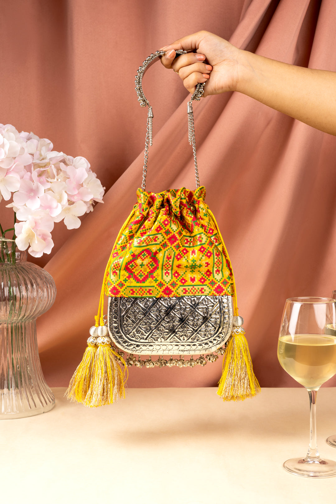 Yellow Patola Bliss Bag - Suave Bags