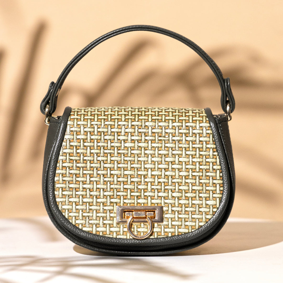 The Solara Satchel – Bamboo Cane & Vegan Leather Handbag (Olive Natural) - Suave Bags Default Title