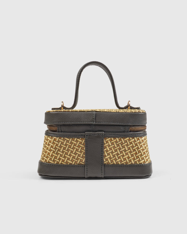 Lunara Weave Crossbody– Bamboo Cane & Vegan Leather Handbag (Olive Natural) - Suave Bags Default Title