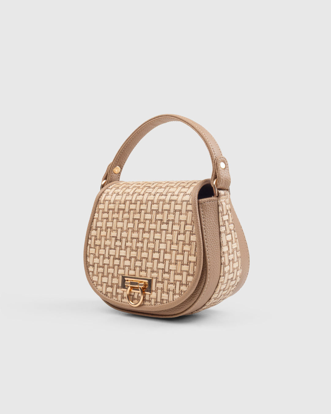 The Solara Satchel – Bamboo Cane & Vegan Leather Handbag (Tan Natural) - Suave Bags TAN