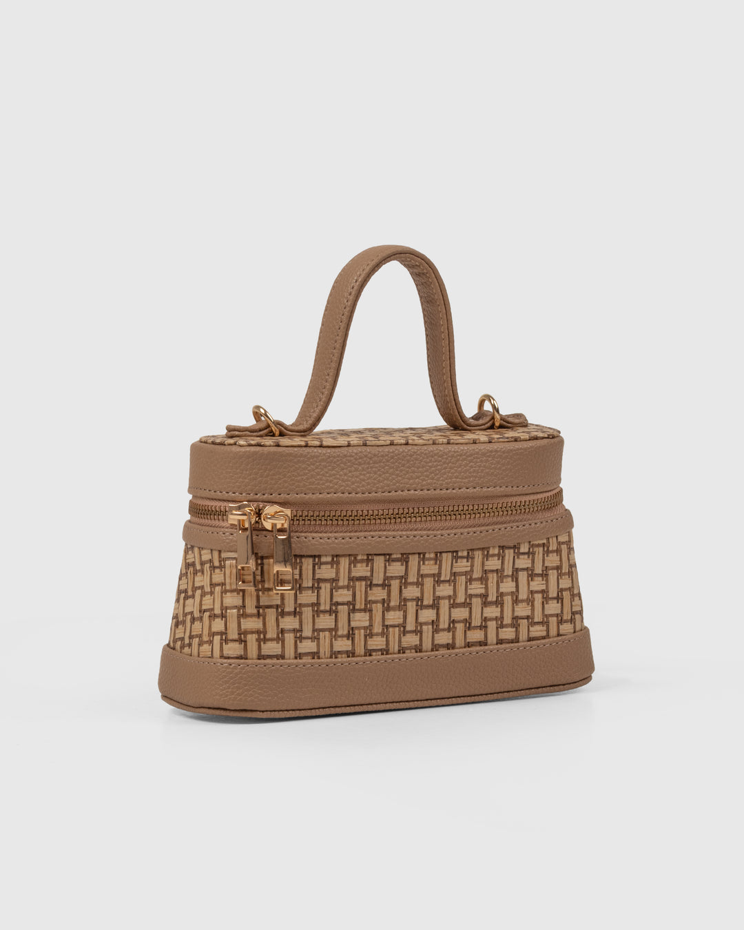 Lunara Weave Crossbody– Bamboo Cane & Vegan Leather Handbag (Tan Natural) - Suave Bags Default Title