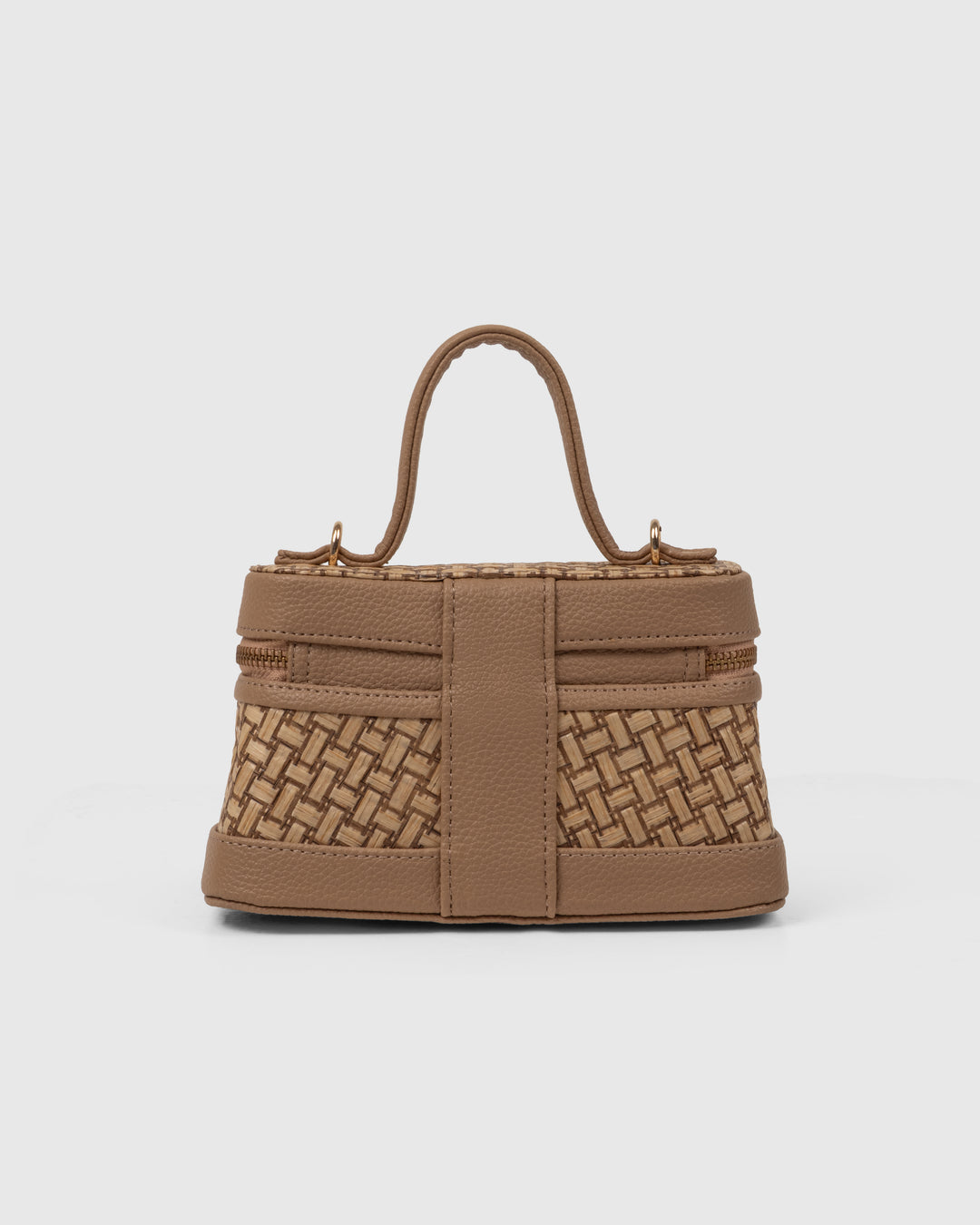 Lunara Weave Crossbody– Bamboo Cane & Vegan Leather Handbag (Tan Natural) - Suave Bags Default Title