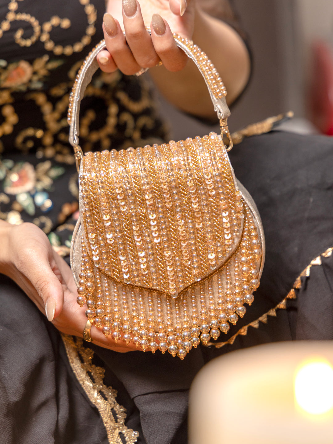 Sutra Pearl handbag - Rose gold - Suave Bags  #