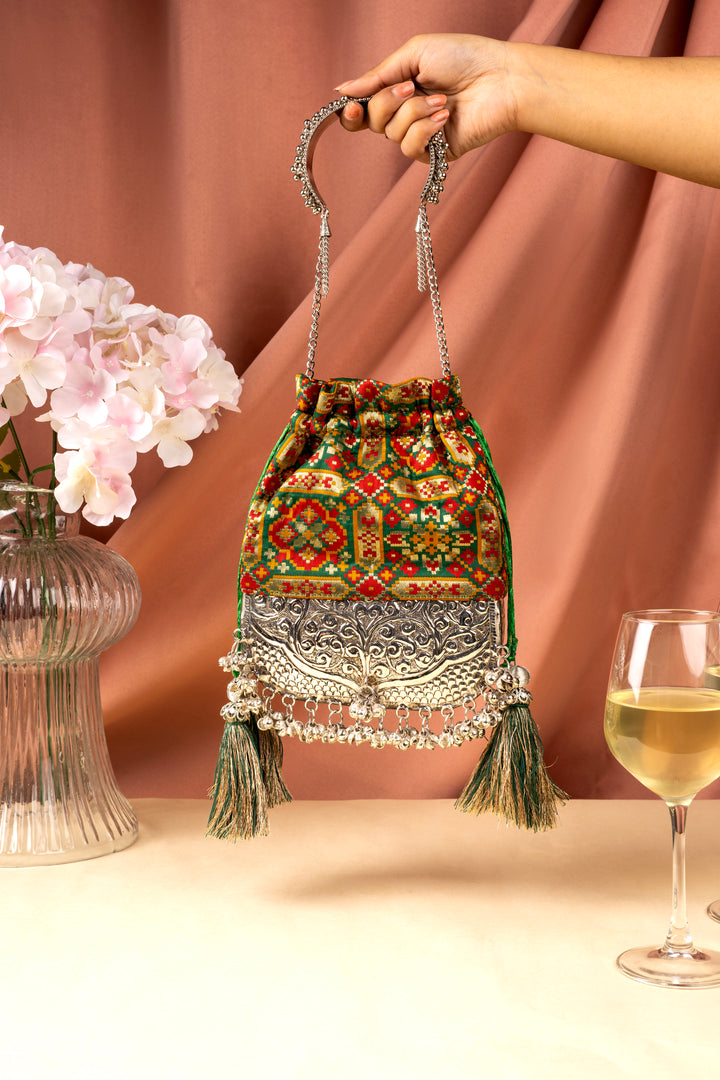 Bottle Green Patola Bliss Bag