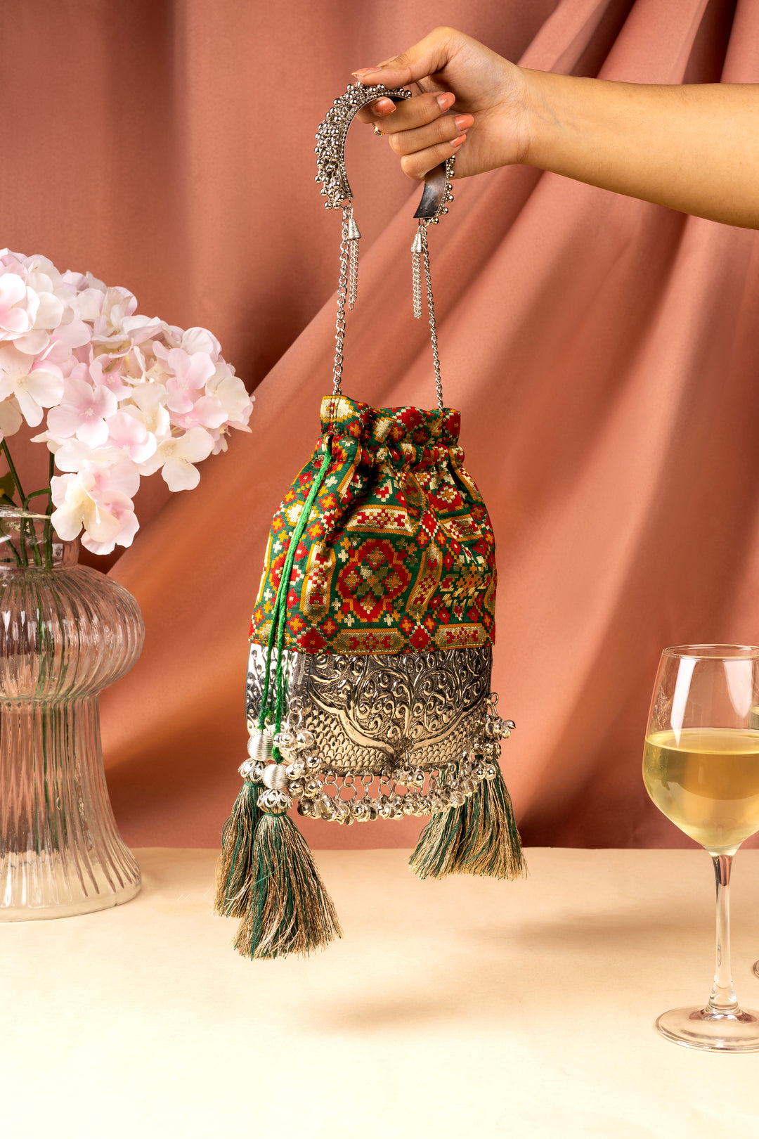 Bottle Green Patola Bliss Bag