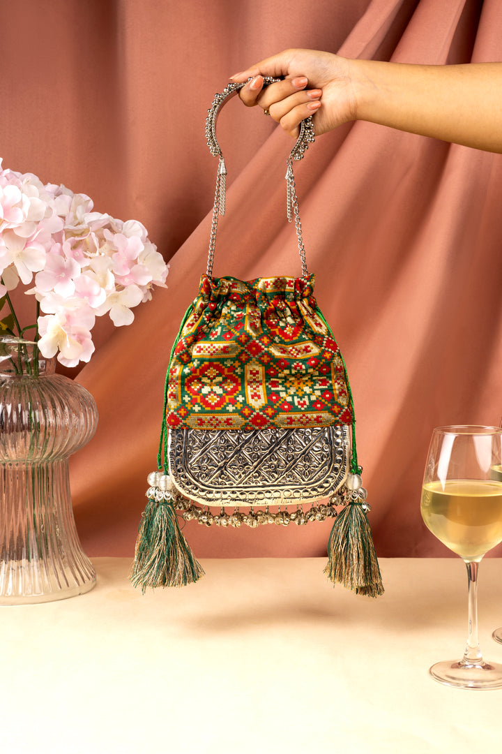 Bottle Green Patola Bliss Bag