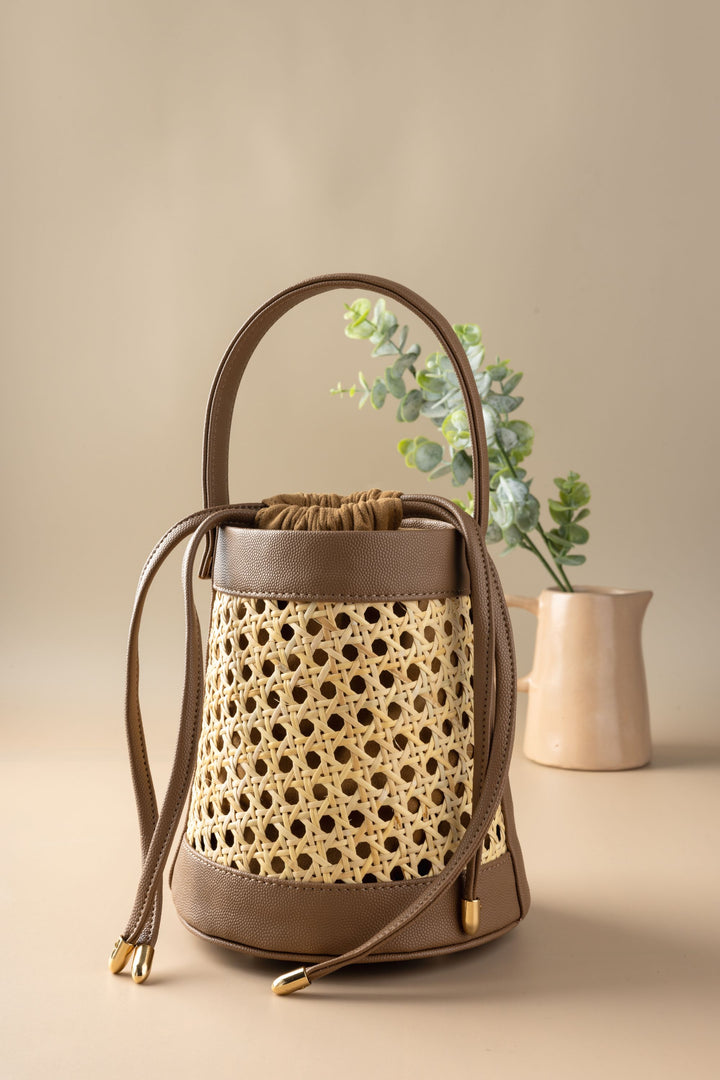 Tan Meadow Bucket Bag