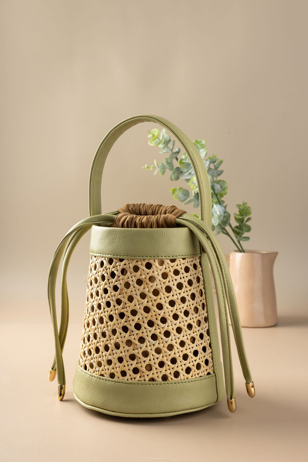 Sage Green Meadow Bucket Bag