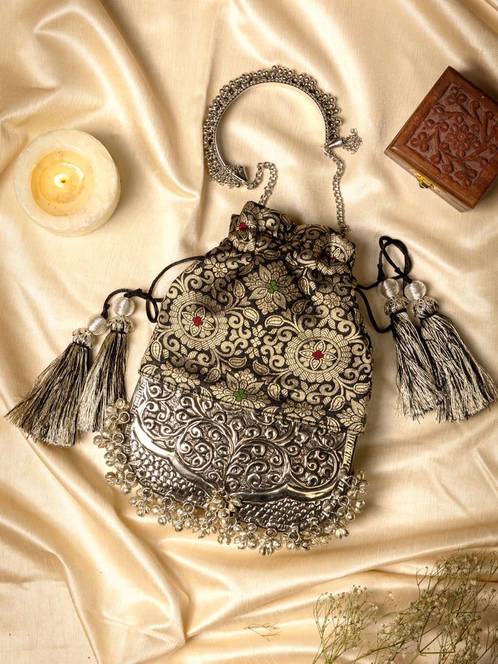 Black brocade bliss bag