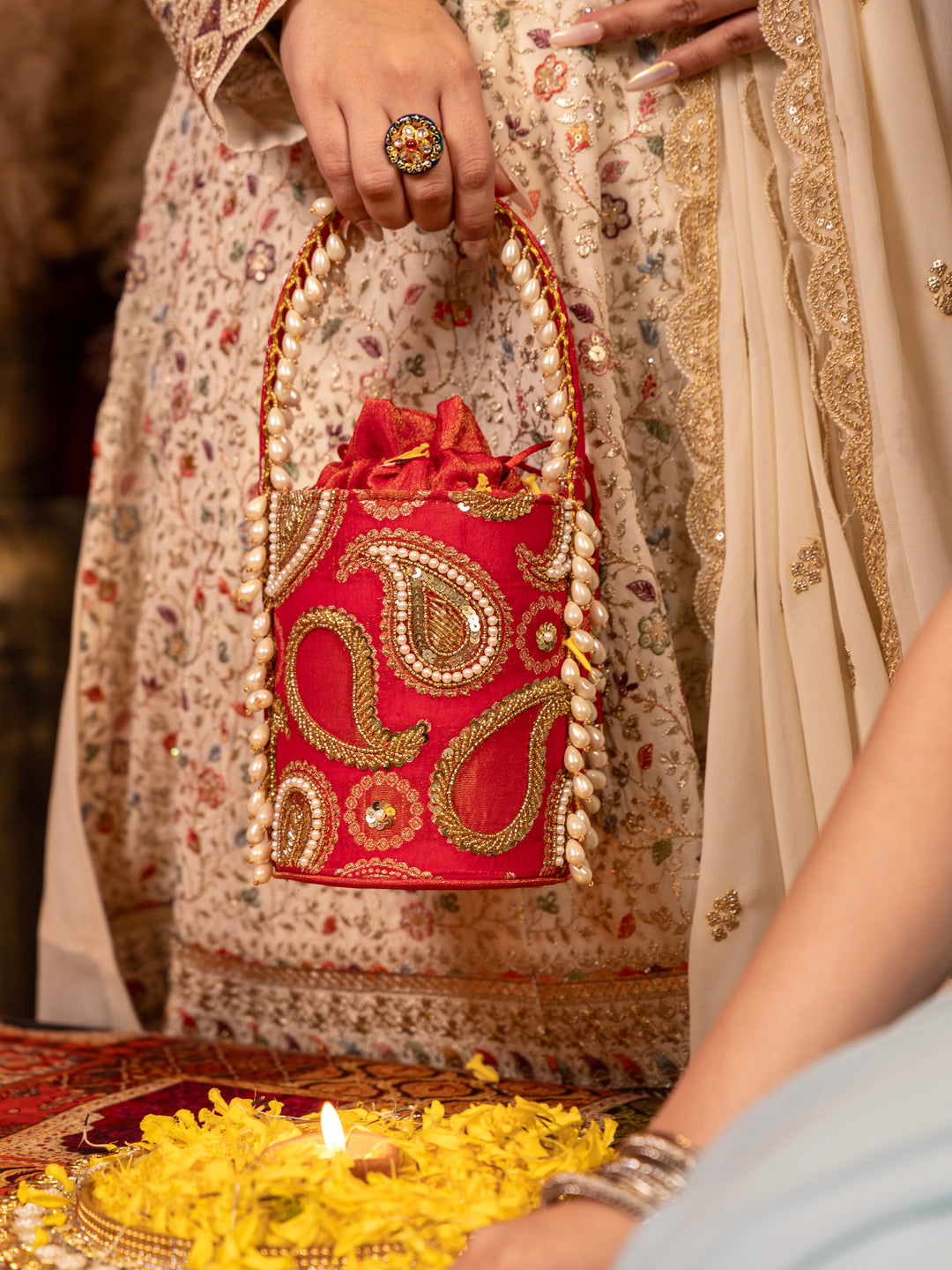 Mehraz Bucket Bag - Red