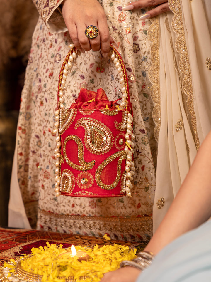 Mehraz Bucket Bag - Red