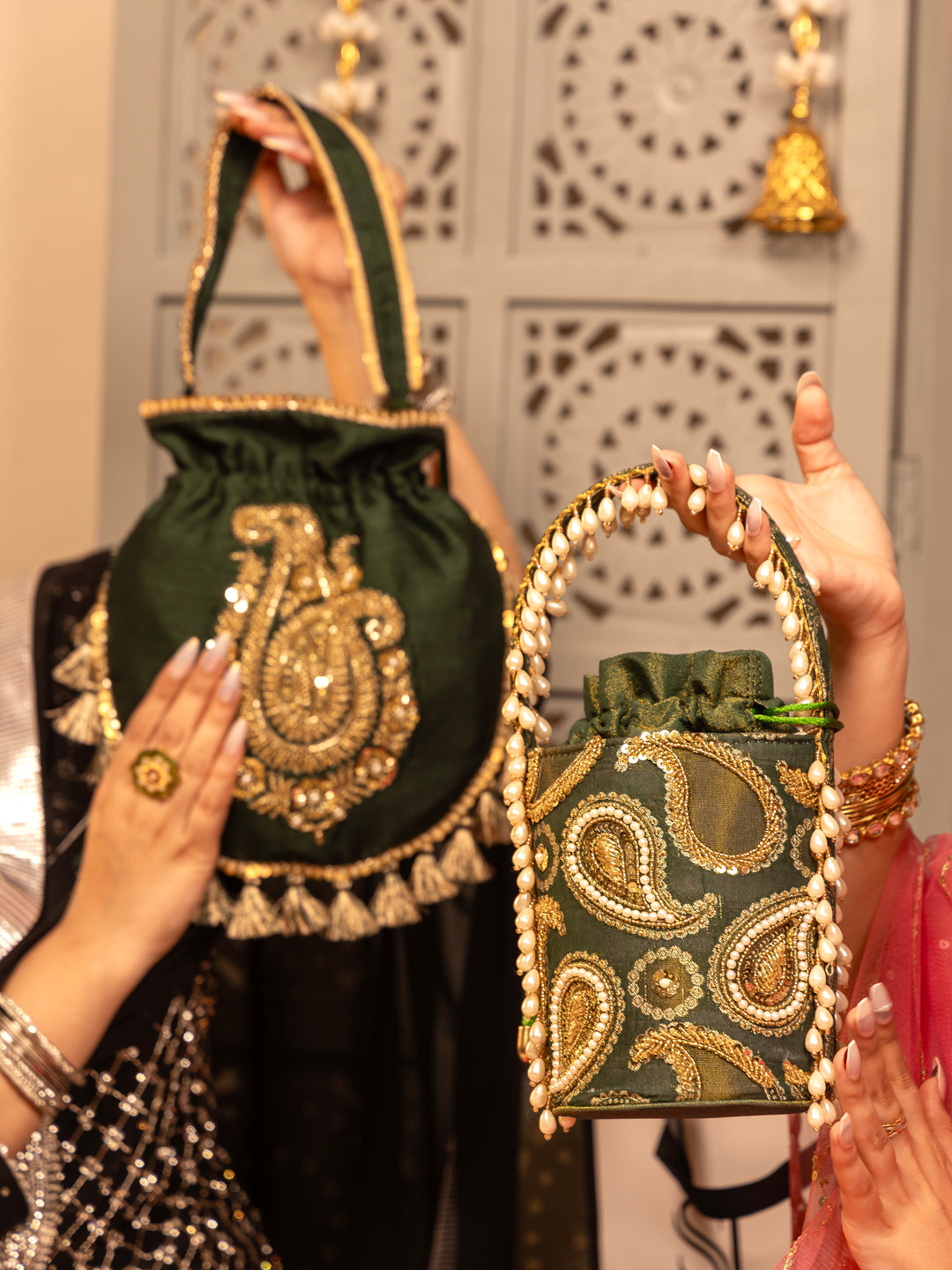 Mehraz Bucket Bag - Bottle Green