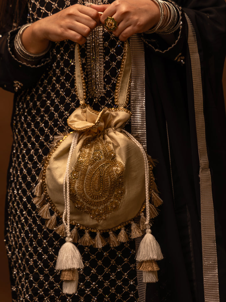 Gulzaar potli bag - Off white