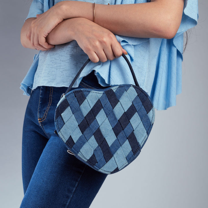 Denim Darling Heart Bag