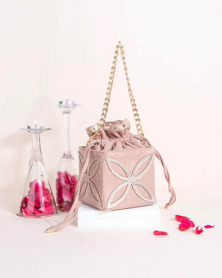 Rose Pink Kohinoor Potli Bag