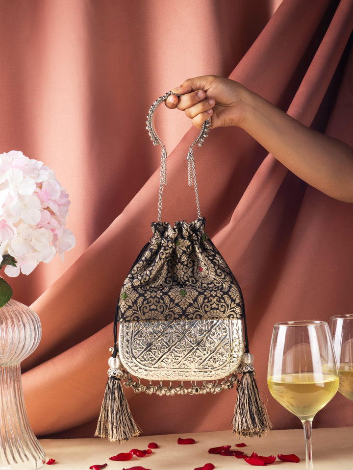 Black brocade bliss bag