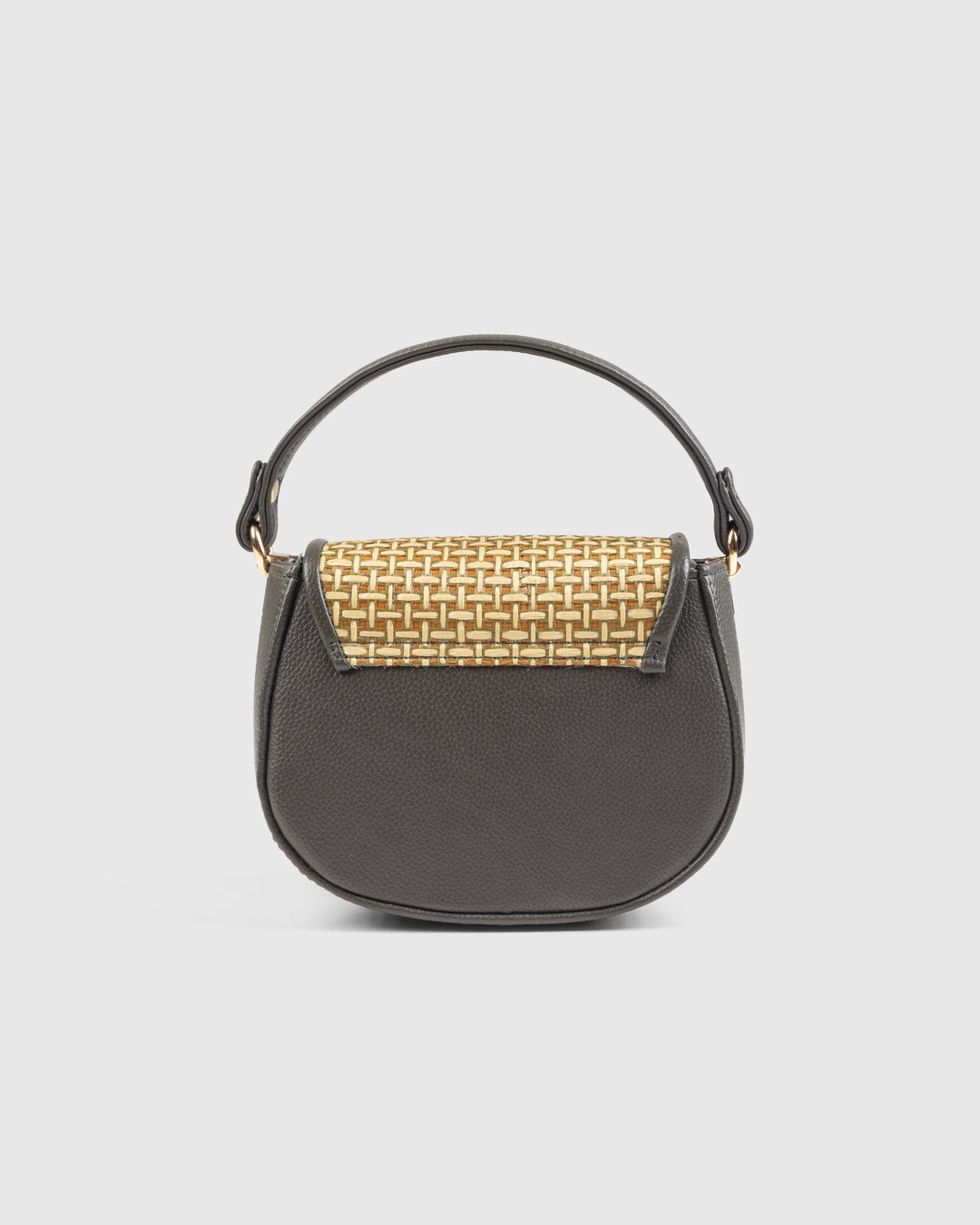 The Solara Satchel – Bamboo Cane & Vegan Leather Handbag (Olive Natural)