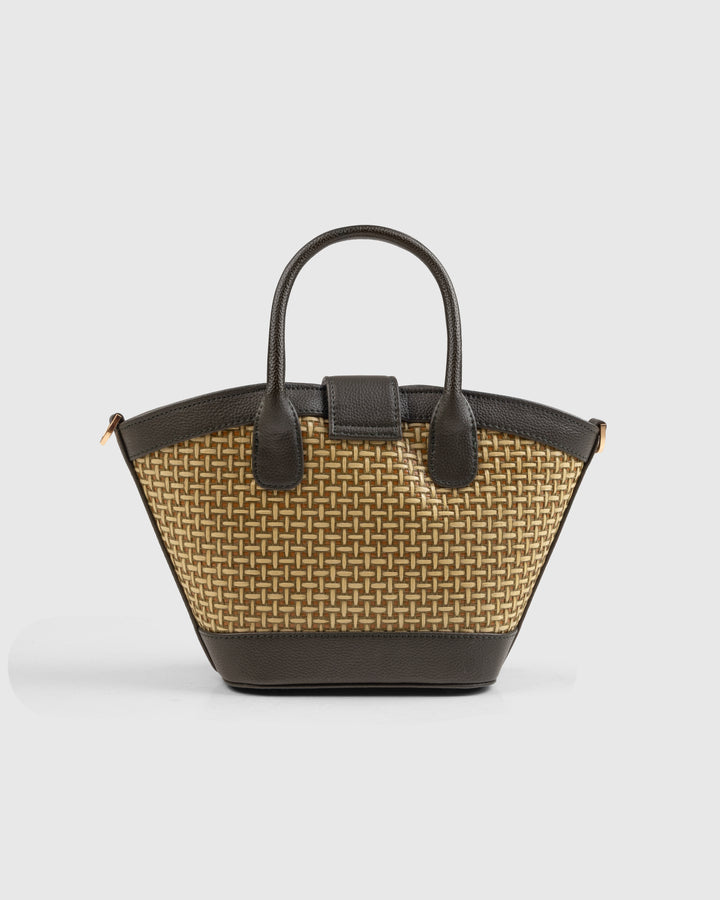 Solana Handbag – Handwoven Bamboo Cane & Vegan Leather Bag (Olive) - Suave Bags Default Title