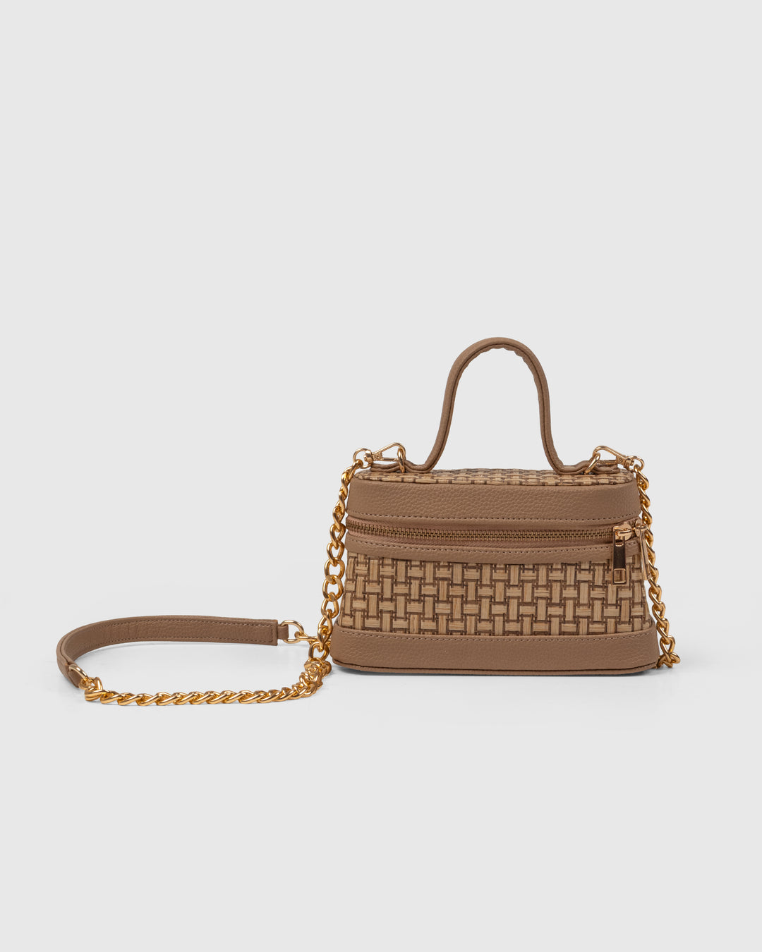 Lunara Weave Crossbody– Bamboo Cane & Vegan Leather Handbag (Tan Natural) - Suave Bags Default Title