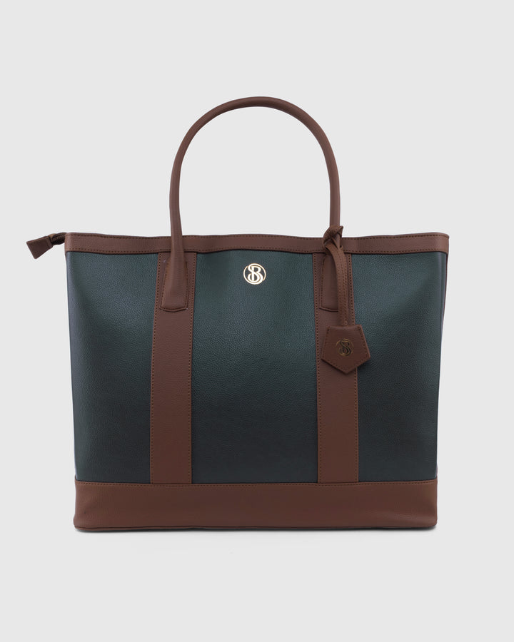 The Cambridge Classic Tote-Olive / tan Combo - Suave Bags  